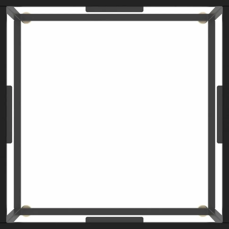 vidaXL Salontafel met gehard glas 60x60x35 cm zwart