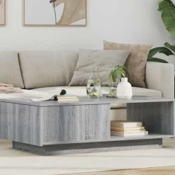 vidaXL Salontafel met lade Grijs Sonoma 95 x 55 x 31 cm Bewerkt hout