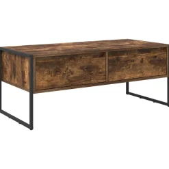 vidaXL Salontafel met lade Rook Eik 100 x 46 x 40 cm Bewerkt hout