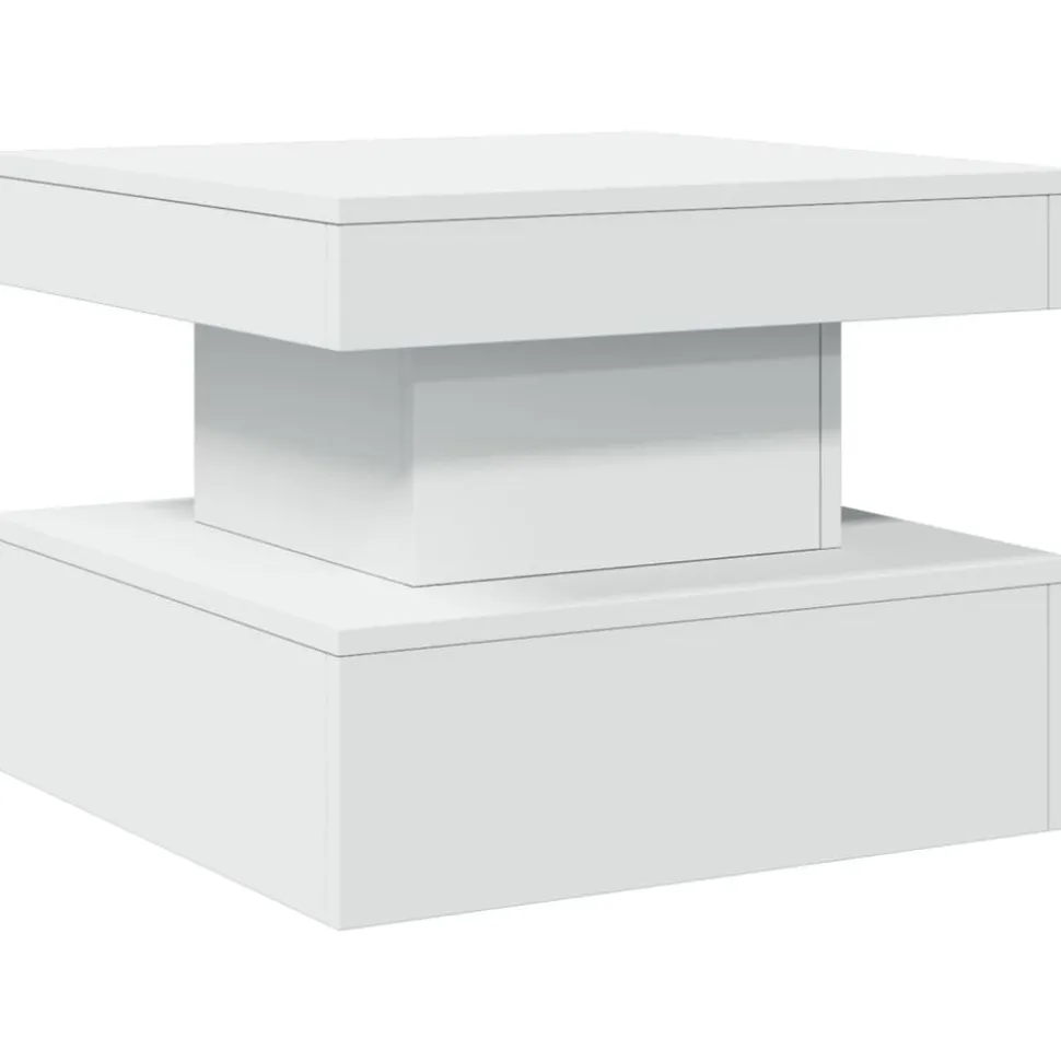 vidaXL Salontafel met LED-verlichting 50x50x40 cm wit