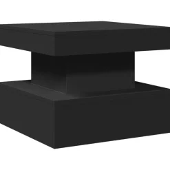 vidaXL Salontafel met LED-verlichting 50x50x40 cm zwart