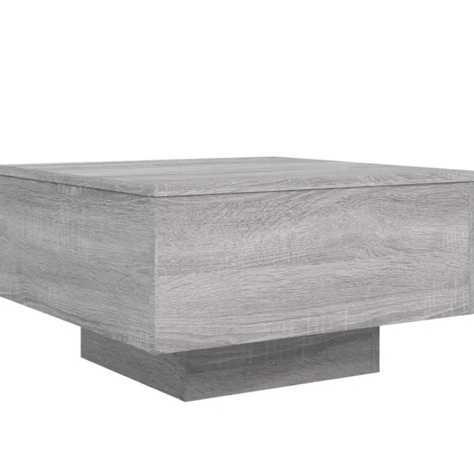 vidaXL Salontafel met LED-verlichting 55x55x31 cm grijs sonoma eiken