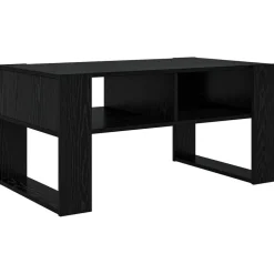 vidaXL Salontafel met opslag Zwart Eiken 92 x 53 x 45 cm Bewerkt hout