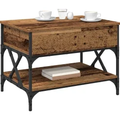 vidaXL Salontafel Oud Hout 70x50x50cm Bewerkt hout