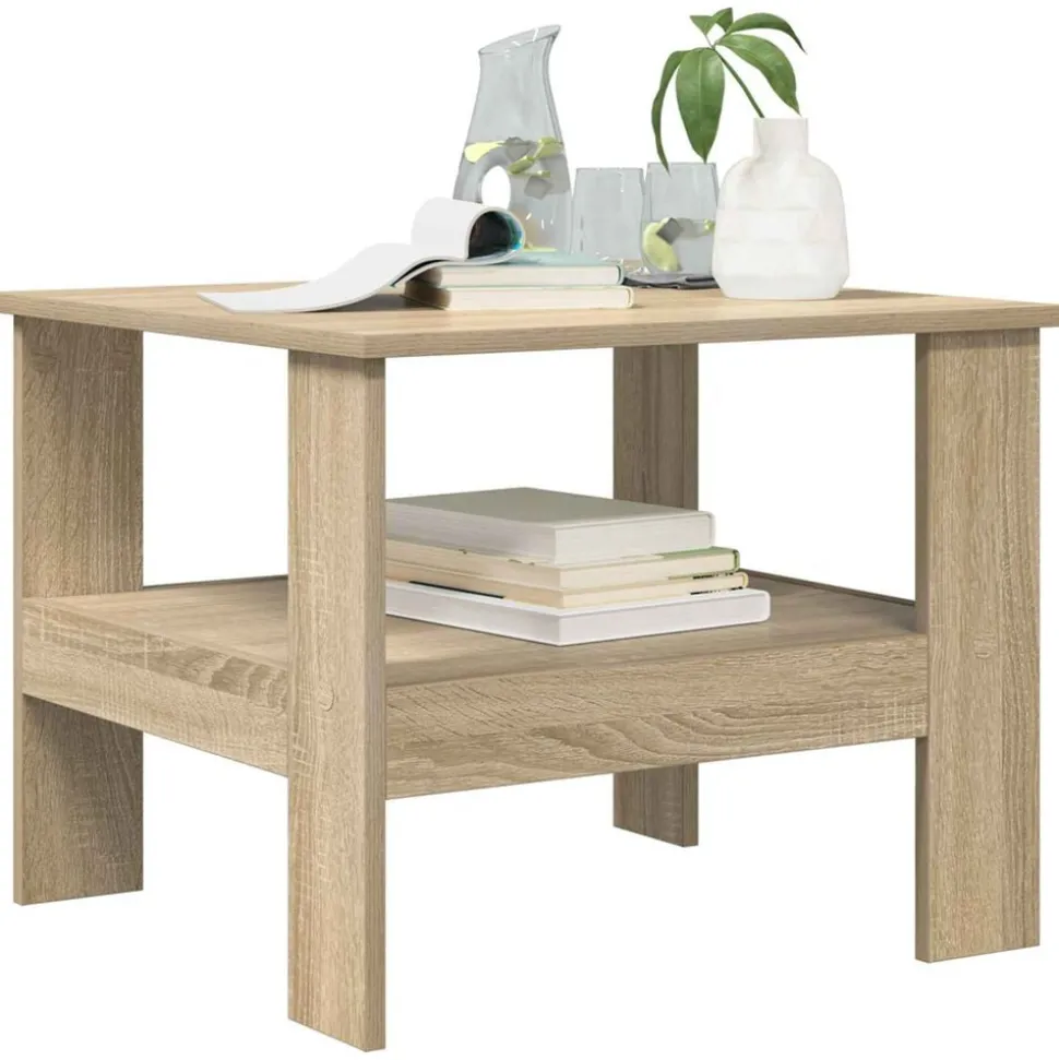 vidaXL Salontafel Sonoma Eiken 57 x 55 x 45 cm Bewerkt hout