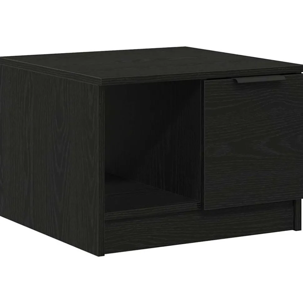 vidaXL Salontafel with Drawer Zwart eiken 50 x 50 x 36 cm Bewerkt hout
