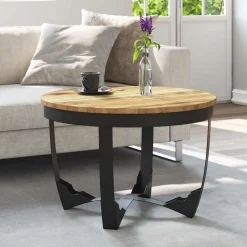 vidaXL Salontafel 60x40 cm massief ruw mangohout