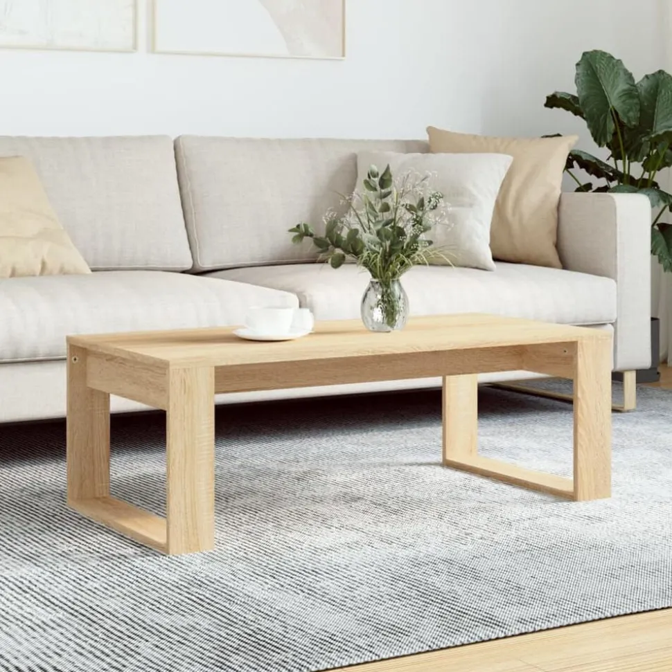 vidaXL Salontafel 102x50x35 cm bewerkt hout sonoma eikenkleurig