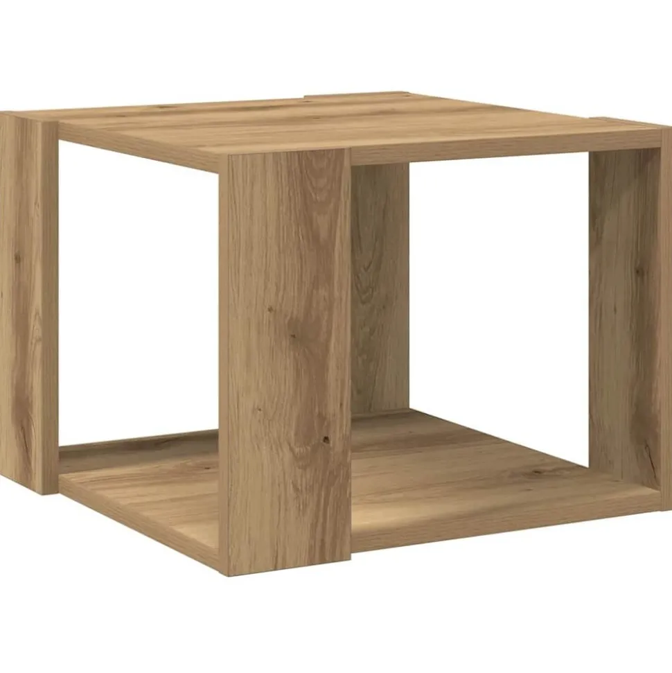 vidaXL Salontafel 40x40x30 cm bewerkt hout artisanaal eikenkleur
