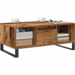 vidaXL Salontafel 90x50x36,5 cm bewerkt hout oud houtkleurig