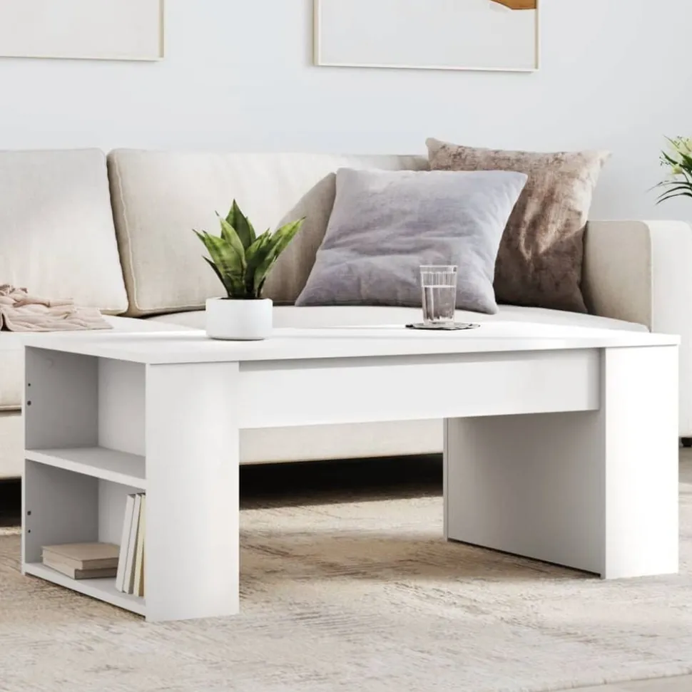vidaXL Salontafel 102x55x42 cm bewerkt hout wit