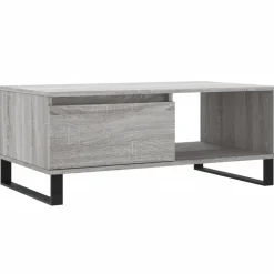 vidaXL Salontafel 90x50x36,5 cm bewerkt hout grijs sonoma