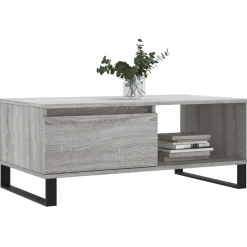 vidaXL Salontafel 90x50x36,5 cm bewerkt hout grijs sonoma