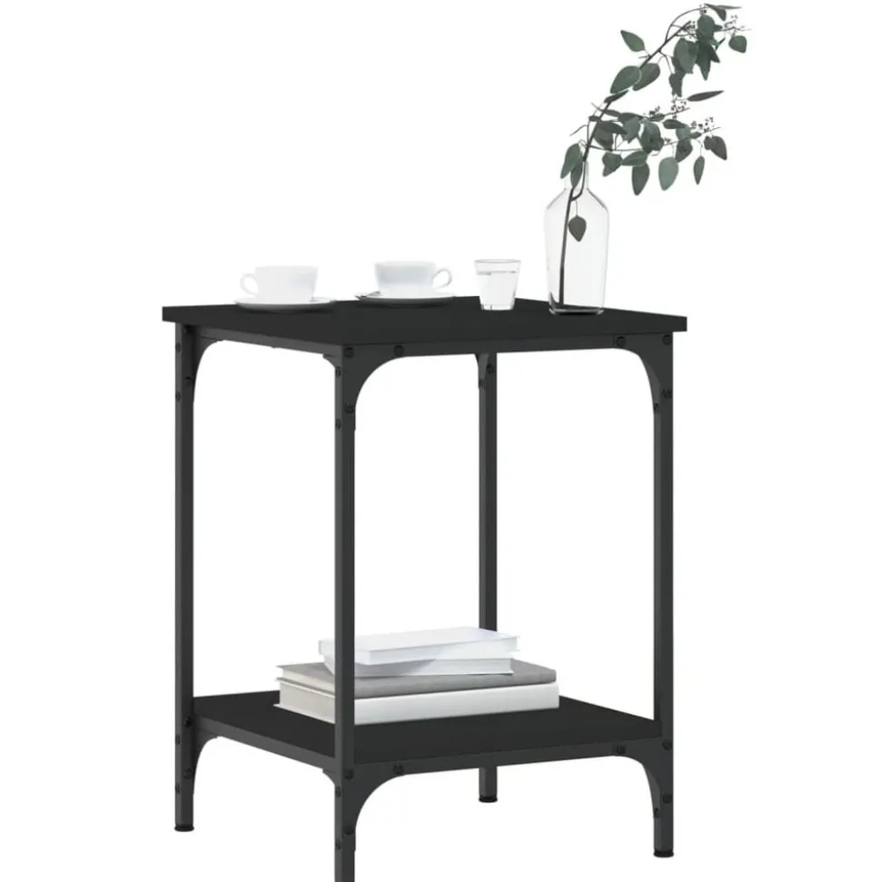 vidaXL Salontafel 40x40x55 cm bewerkt hout zwart