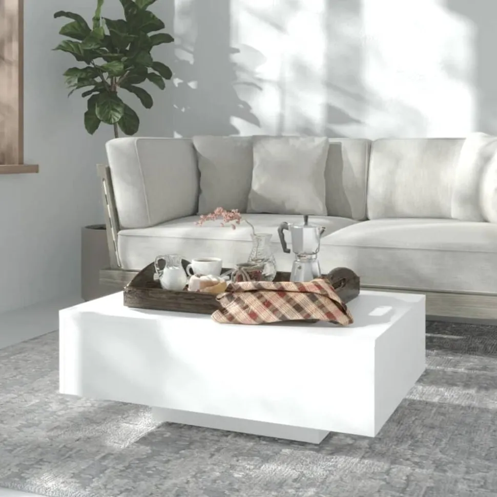 vidaXL Salontafel 85x55x31 cm bewerkt hout wit