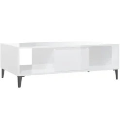 vidaXL Salontafel 103,5x60x35 cm bewerkt hout hoogglans wit