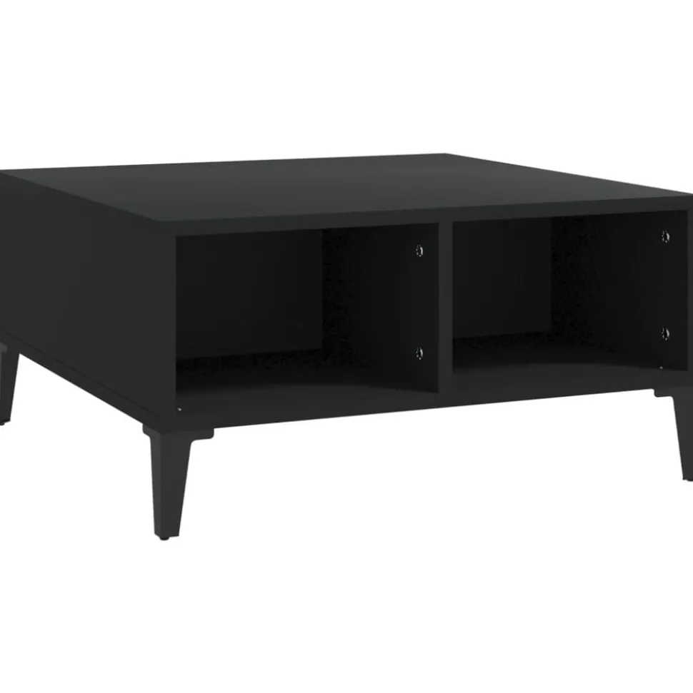 vidaXL Salontafel 60x60x30 cm bewerkt hout zwart