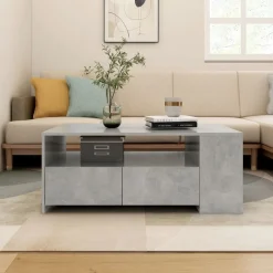 vidaXL Salontafel 102x55x42 cm bewerkt hout betongrijs