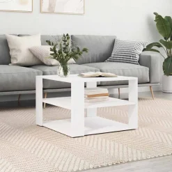 vidaXL Salontafel 58x58x40 cm bewerkt hout wit
