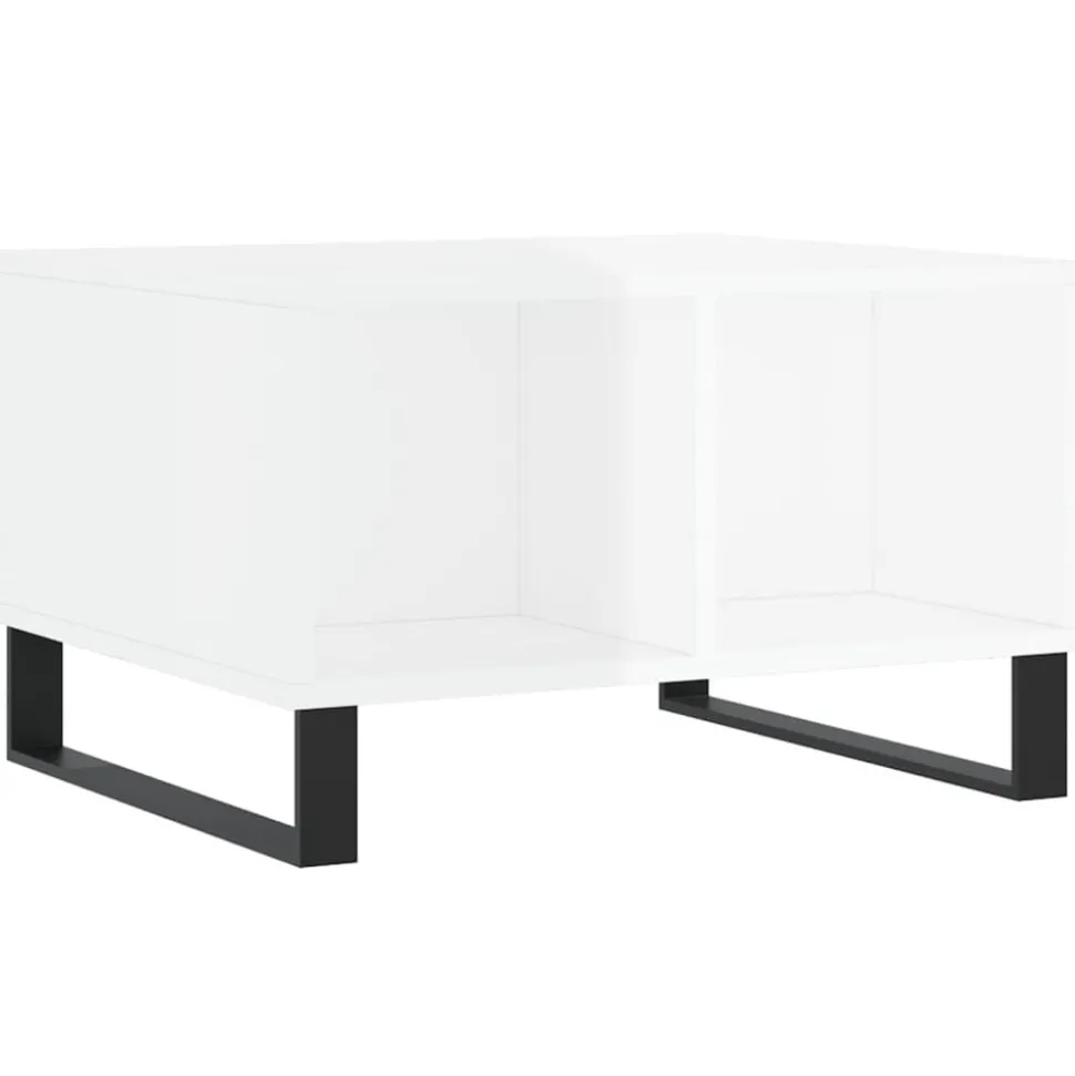 vidaXL Salontafel 60x50x36,5 cm bewerkt hout hoogglans wit