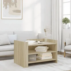 vidaXL Salontafel 80x50x50 cm bewerkt hout sonoma eikenkleurig