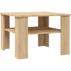 vidaXL Salontafel 60x60x42 cm bewerkt hout sonoma eikenkleurig