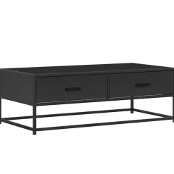vidaXL Salontafel 100x50x35 cm bewerkt hout en metaal zwart