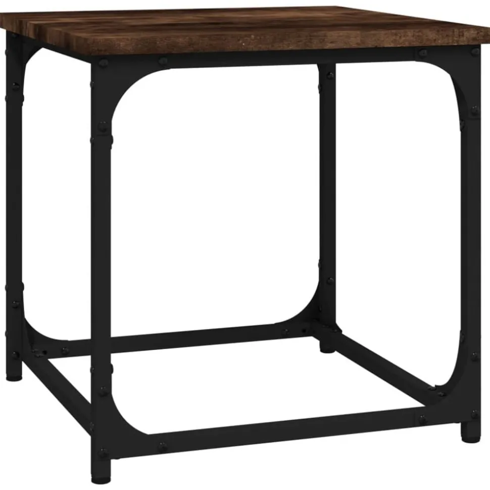 vidaXL Salontafel 40x40x40 cm bewerkt hout gerookt eikenkleurig