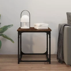 vidaXL Salontafel 40x40x40 cm bewerkt hout gerookt eikenkleurig