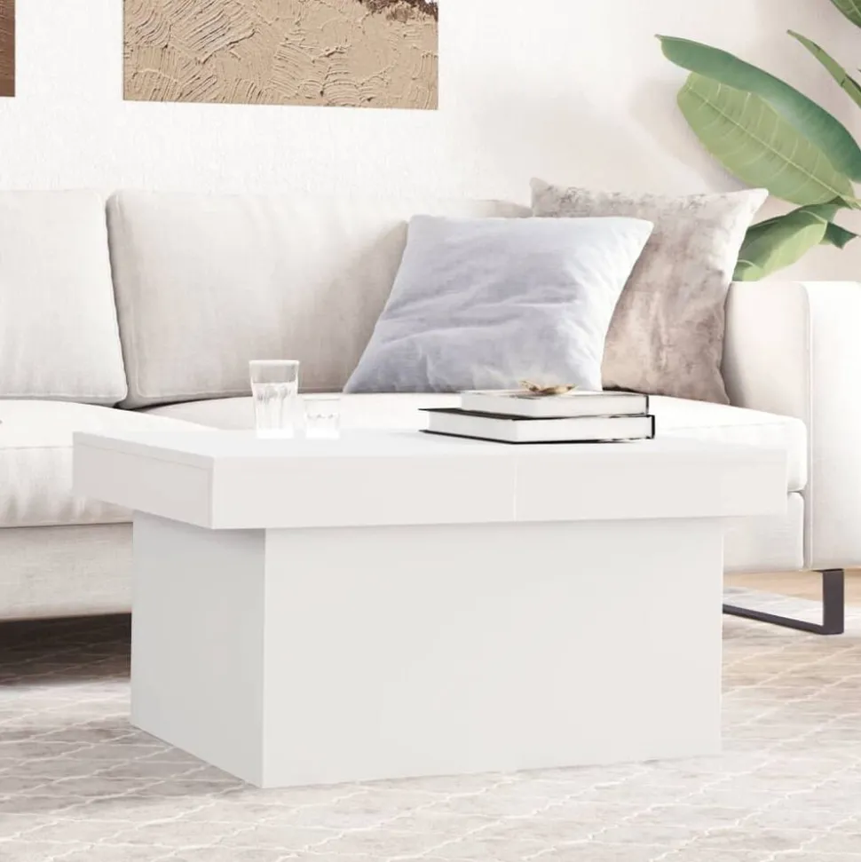vidaXL Salontafel 80x55x40 cm bewerkt hout wit