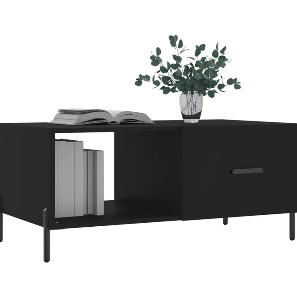 vidaXL Salontafel 90x50x40 cm bewerkt hout zwart