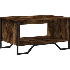 vidaXL Salontafel 75x51x40 cm bewerkt hout gerookt eikenkleurig