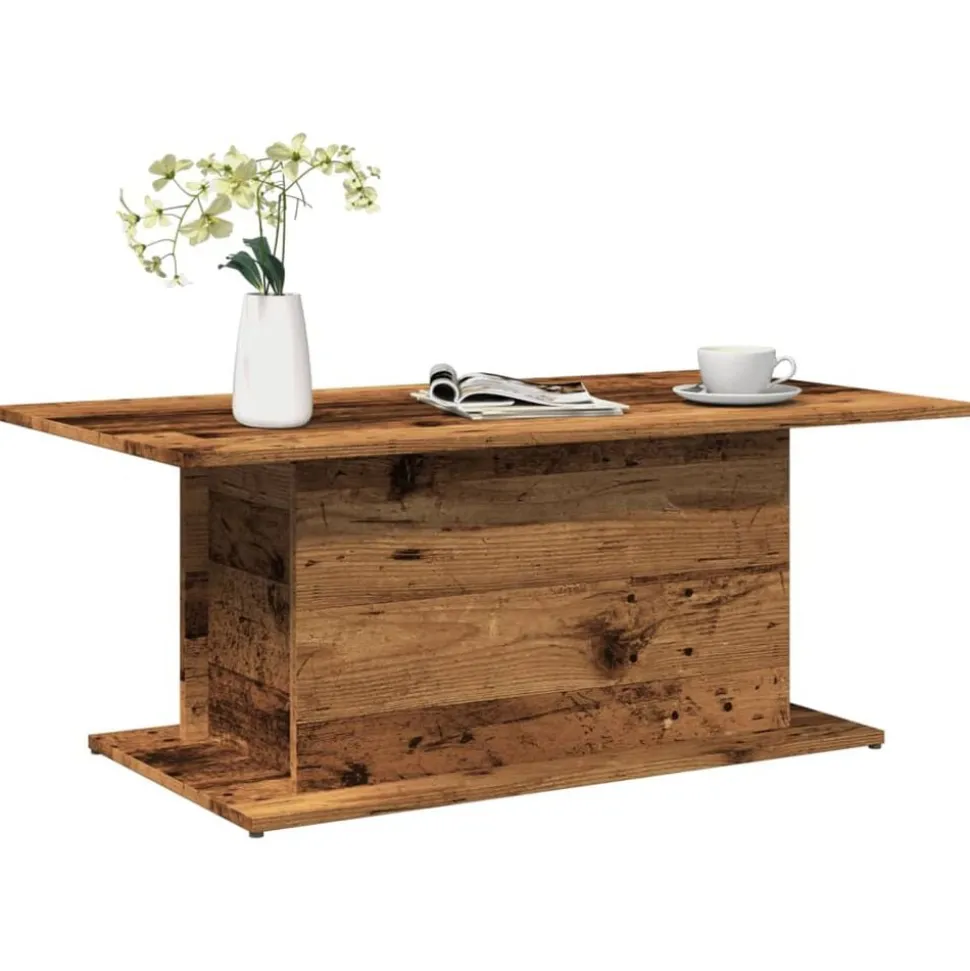 vidaXL Salontafel 102x55,5x40 cm bewerkt hout oude houtkleurig