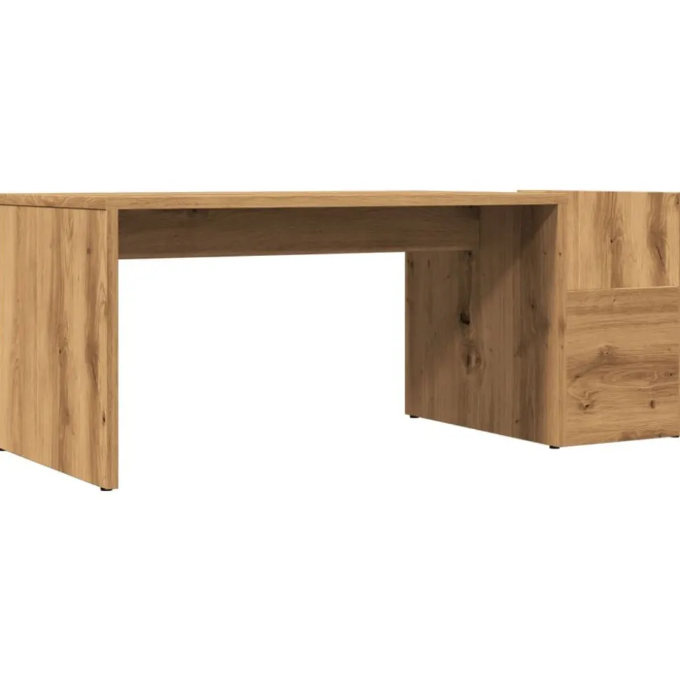 vidaXL Salontafel 90x45x35 cm bewerkt hout artisan eikenkleurig