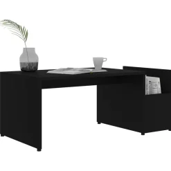 vidaXL Salontafel 90x45x35 cm bewerkt hout zwart