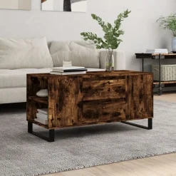 vidaXL Salontafel 102x44,5x50 cm bewerkt hout gerookt eikenkleurig