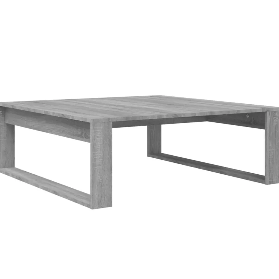 vidaXL Salontafel 100x100x35 cm bewerkt hout grijs sonoma eikenkleurig