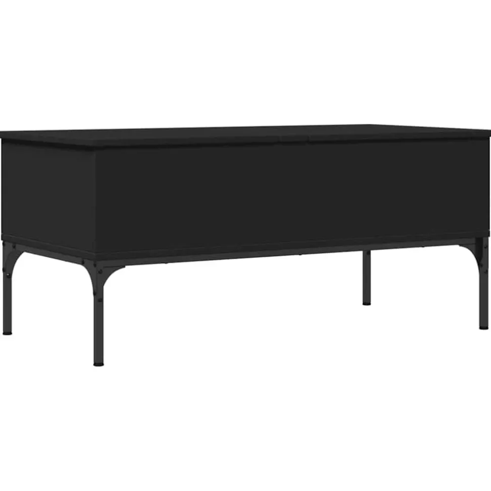 vidaXL Salontafel 100x50x45 cm bewerkt hout en metaal zwart