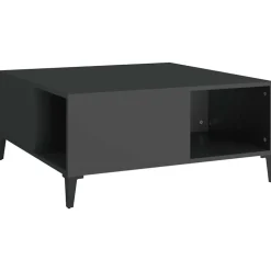 vidaXL Salontafel 80x80x36,5 cm bewerkt hout zwart