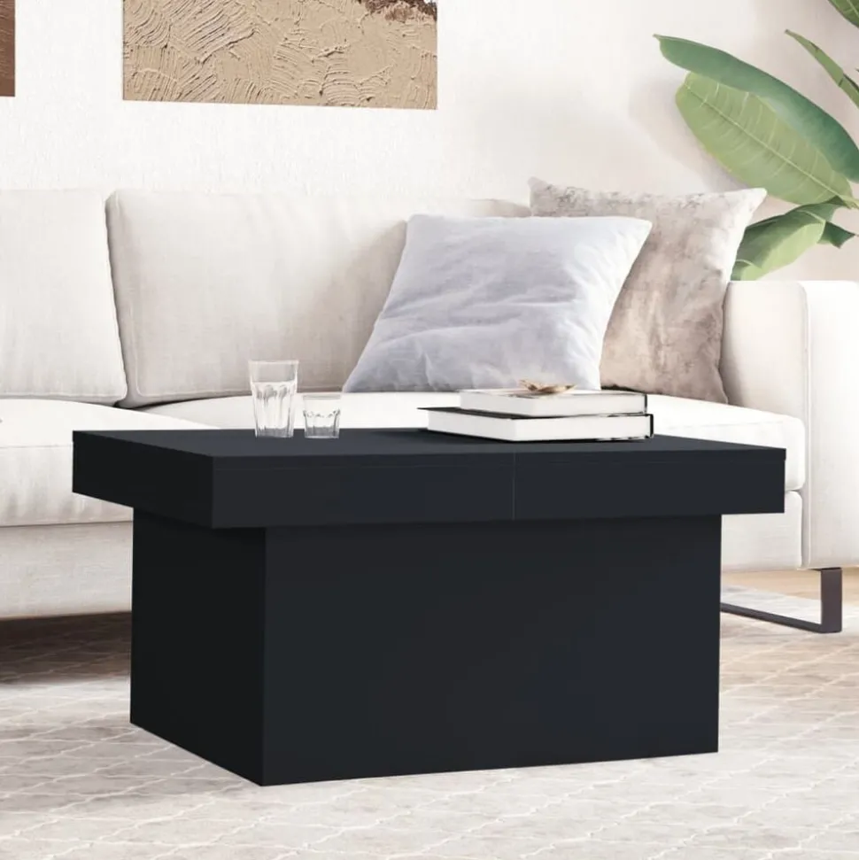 vidaXL Salontafel 80x55x40 cm bewerkt hout zwart