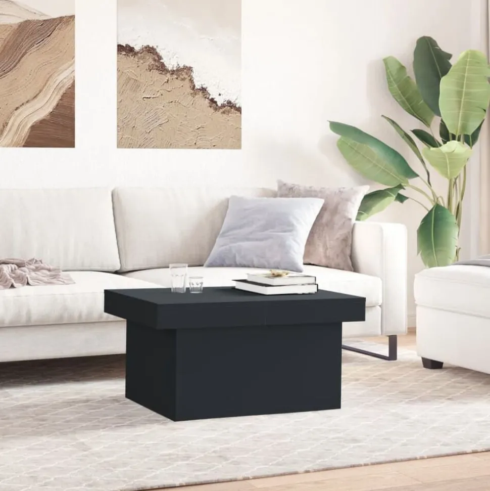 vidaXL Salontafel 80x55x40 cm bewerkt hout zwart