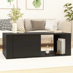 vidaXL Salontafel 100x50,5x35 cm bewerkt hout zwart