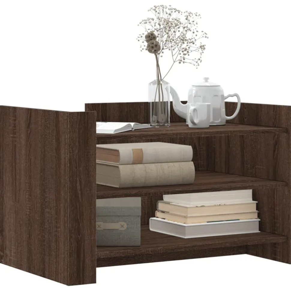 vidaXL Salontafel 80x50x50 cm bewerkt hout bruin eikenkleur