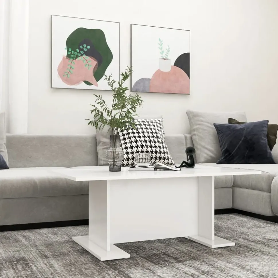 vidaXL Salontafel 103,5x60x40 cm bewerkt hout wit
