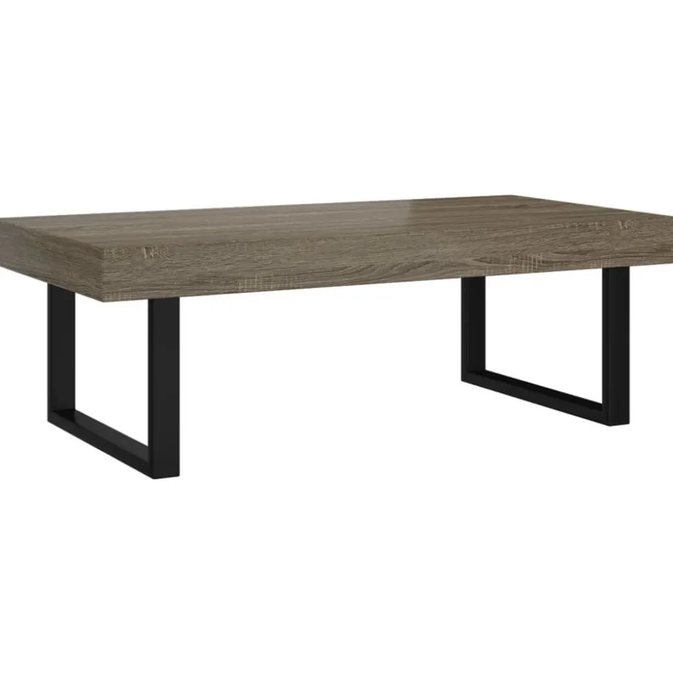 vidaXL Salontafel 120x60x40 cm MDF en ijzer grijs en zwart
