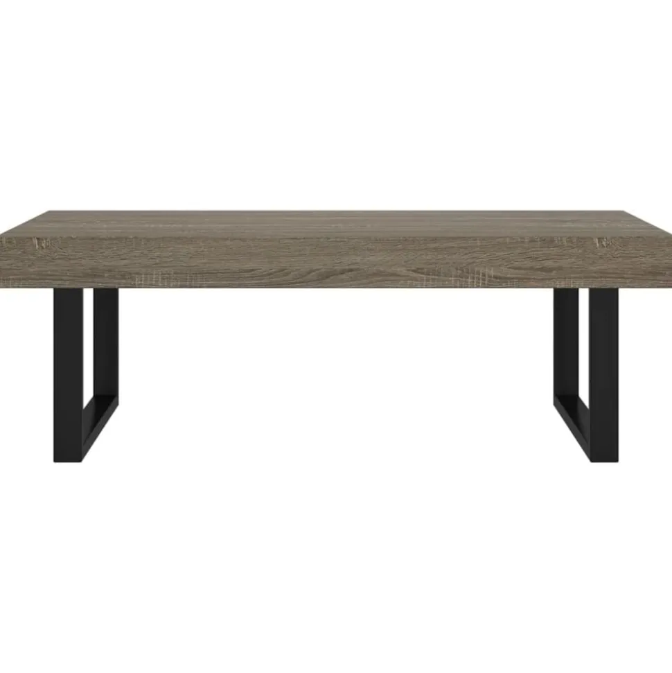 vidaXL Salontafel 120x60x40 cm MDF en ijzer grijs en zwart