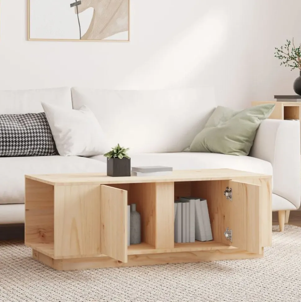 vidaXL Salontafel 110x50x40 cm massief grenenhout