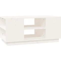 vidaXL Salontafel 90x49x40,5 cm massief grenenhout wit