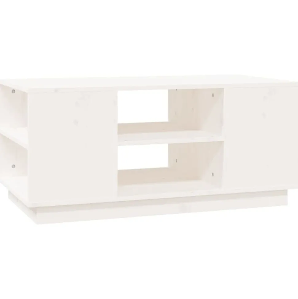 vidaXL Salontafel 90x49x40,5 cm massief grenenhout wit
