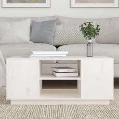 vidaXL Salontafel 90x49x40,5 cm massief grenenhout wit